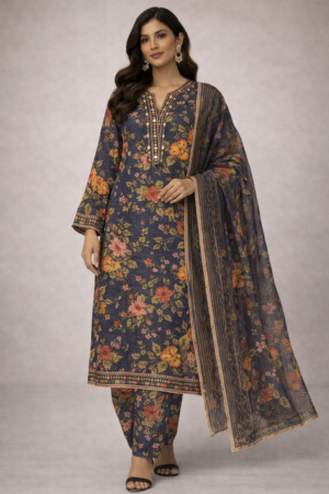 3-Piece Anarkha Frock Style Suit